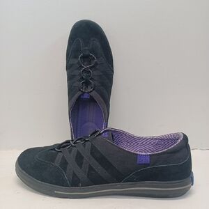 Keds Women's Black Slip On Shoe with Purple Accents WH48359M Size US 10